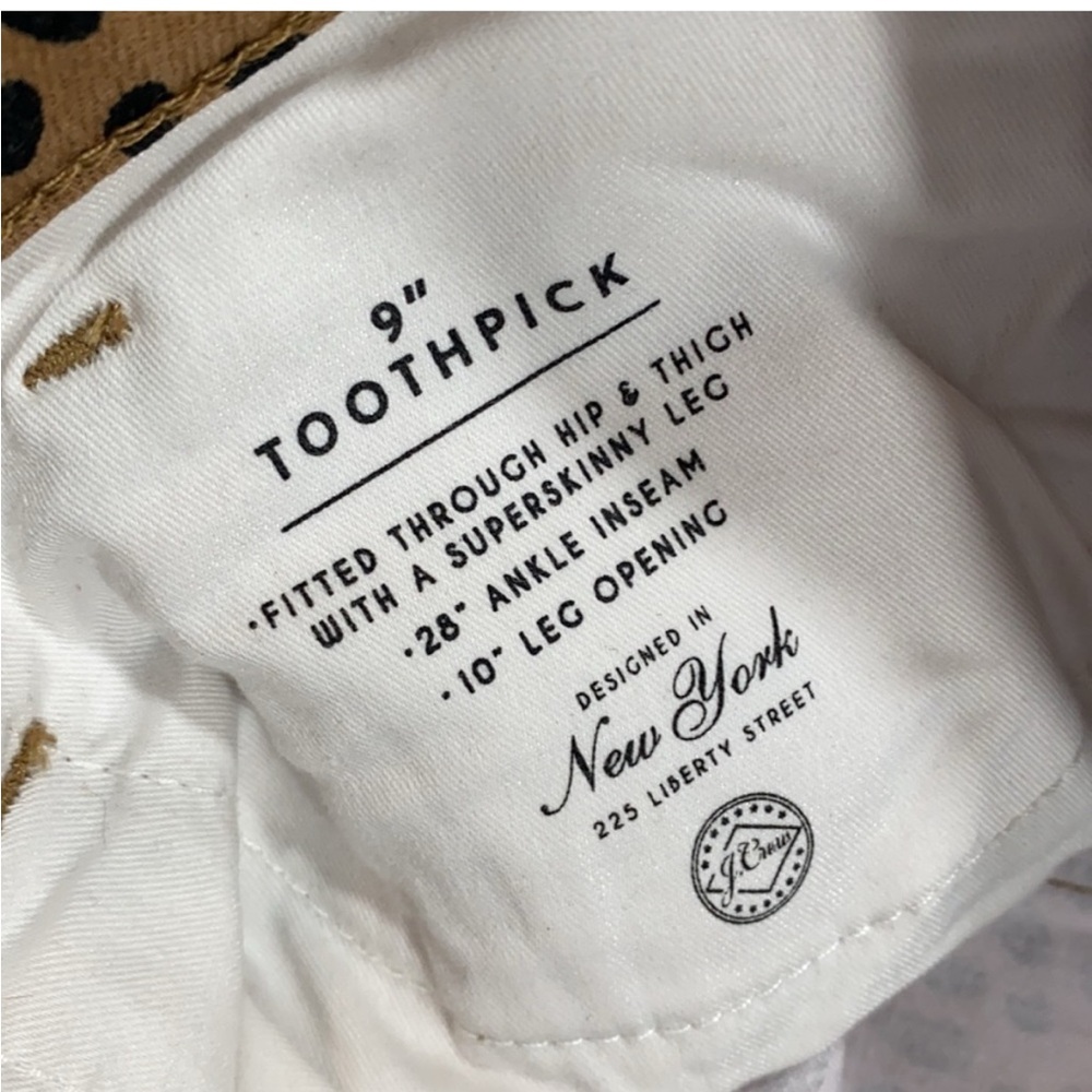 J.Crew‎ 9" High-Rise Toothpick Skinny Jeans in Leopard Dot Animal Print Size 29 - Picture 7 of 8